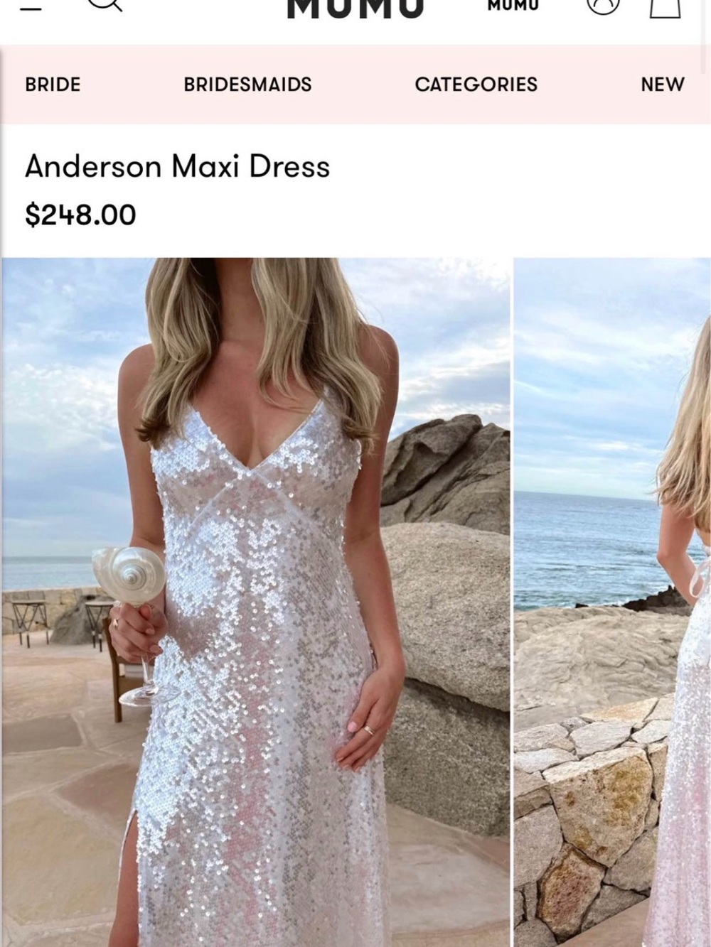 Show me your mumu ivory sequin dress